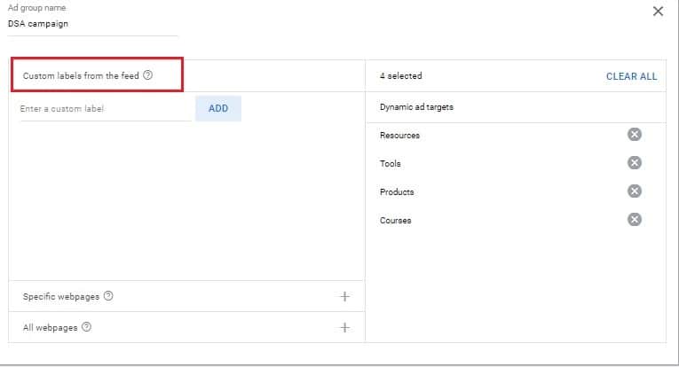 Creating-ad-group-from-Custom-Label