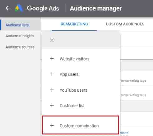 Creating-custom-combinations-by-going-to-Audience-Manager